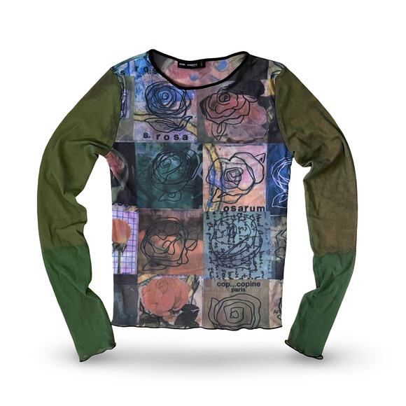 Cop Copine Abstract Flower Paint Top - Picture 2 of 6